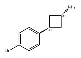 cis-3-(4-Bromophenyl)cyclobutanamine?(relative stereochemistry) Structure