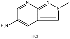 2H-Pyrazolo[3,4-b]pyridin-5-amine, 2-methyl-, hydrochloride (1:1) 구조식 이미지