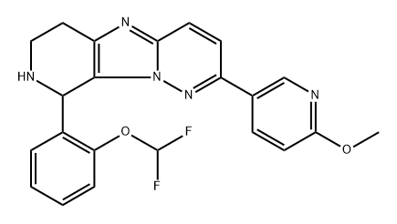 Pyrido[4',3':4,5]imidazo[1,2-b]pyridazine, 9-[2-(difluoromethoxy)phenyl]-6,7,8,9-tetrahydro-2-(6-methoxy-3-pyridinyl)- 구조식 이미지