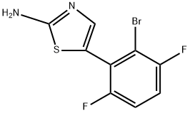 5-(2-bromo-3,6-difluorophenyl)thiazol-2-amine 구조식 이미지