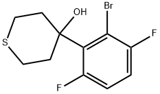 4-(2-Bromo-3,6-difluorophenyl)tetrahydro-2H-thiopyran-4-ol Structure