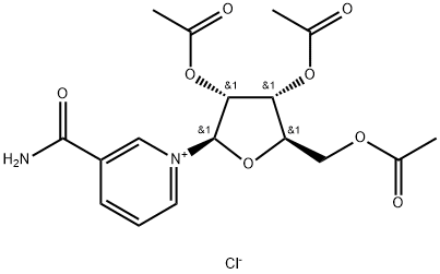 3-Carbamoyl-1-(β-D-ribofuranosyl)pyridinium triacetate chloride 구조식 이미지