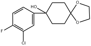 8-(3-chloro-4-fluorophenyl)-1,4-dioxaspiro[4.5]decan-8-ol Structure