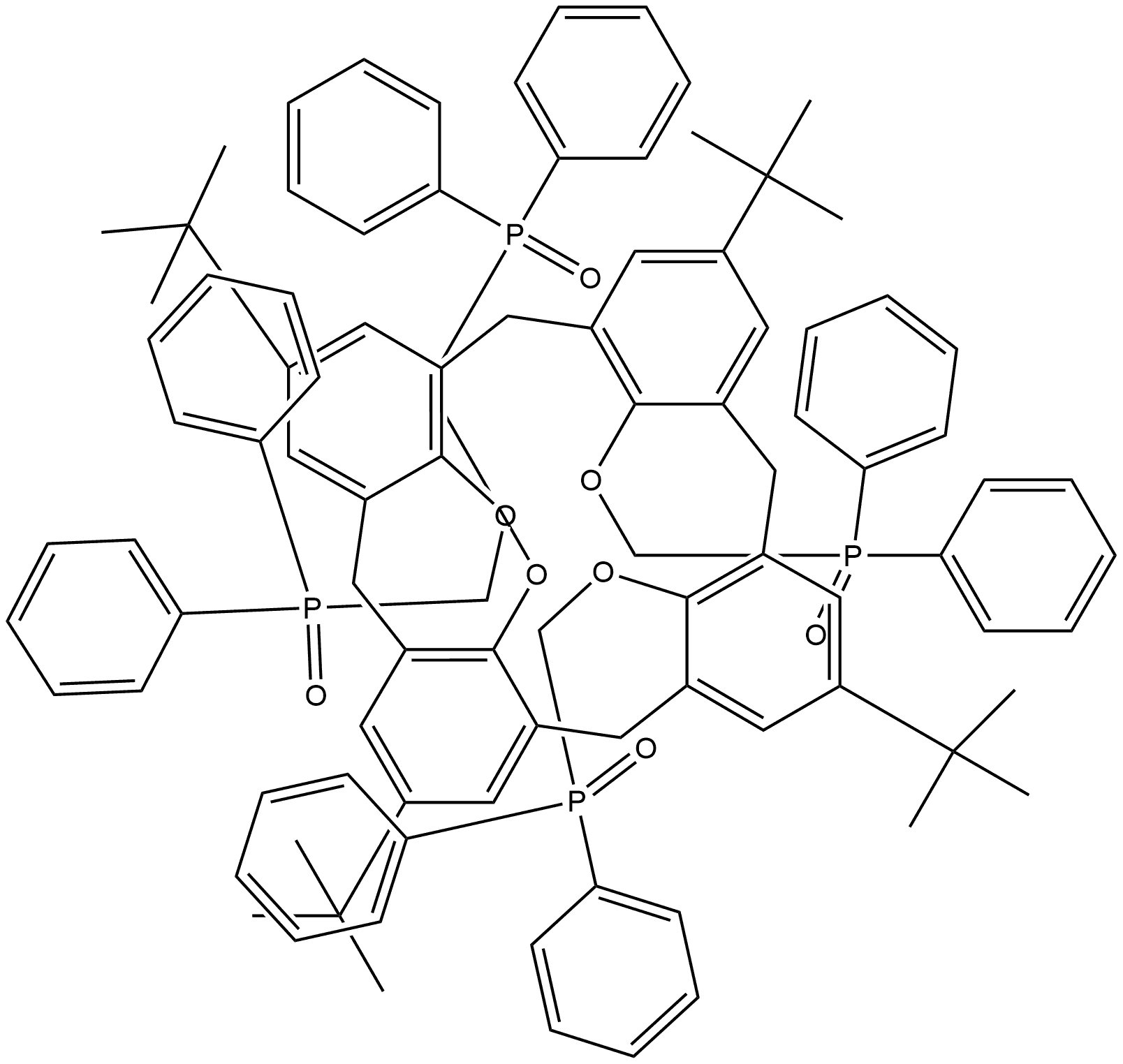 5,11,17,23-tetra-tert-butyl-25,26,27,28-tetrakis（diphenylphos phinoylmethoxy）-calix[4]ar-ene Structure