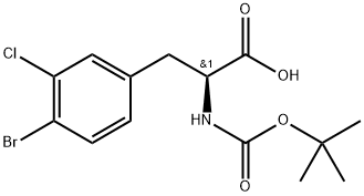 N-Boc-4-bromo-3-chloro-L-phenylalanine Structure