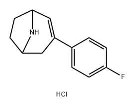 8-Azabicyclo[3.2.1]oct-2-ene, 3-(4-fluorophenyl)-, hydrochloride (1:1) Structure