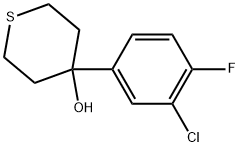 4-(3-Chloro-4-fluorophenyl)tetrahydro-2H-thiopyran-4-ol Structure