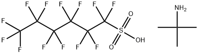 1-Hexanesulfonic acid, 1,1,2,2,3,3,4,4,5,5,6,6,6-tridecafluoro-, compd. with 2-methyl-2-propanamine (1:1) 구조식 이미지