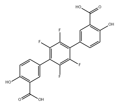 2',3',5',6'-tetrafluoro-4,4''-dihydroxy-[1,1':4',1''-terphenyl]-3,3''-dicarboxylic acid Structure