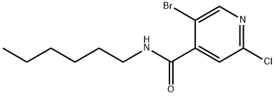 5-bromo-2-chloro-N-hexylisonicotinamide Structure