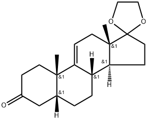 Androst-9(11)-ene-3,17-dione, cyclic 17-(1,2-ethanediyl acetal), (5β)- Structure