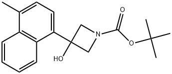 1,1-Dimethylethyl 3-hydroxy-3-(4-methyl-1-naphthalenyl)-1-azetidinecarboxylate Structure