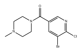 (5-Bromo-6-chloropyridin-3-yl)(4-methylpiperazin-1-yl)methanone Structure