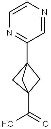 3-(Pyrazin-2-yl)bicyclo[1.1.1]pentane-1-carboxylic acid Structure