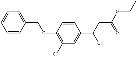 Ethyl 3-chloro-β-hydroxy-4-(phenylmethoxy)benzenepropanoate Structure