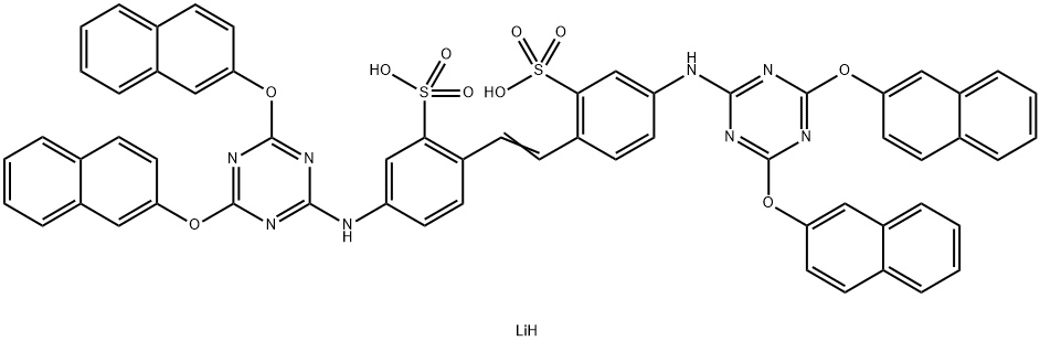 Benzenesulfonic acid, 2,2'-(1,2-ethenediyl)bis[5-[[4,6-bis(2-naphthalenyloxy)-1,3,5-triazin-2-yl]amino]-, dilithium salt (9CI) Structure