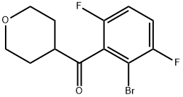 (2-Bromo-3,6-difluorophenyl)(tetrahydro-2H-pyran-4-yl)methanone Structure