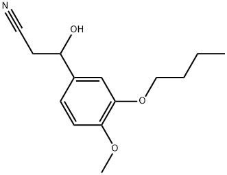 3-Butoxy-β-hydroxy-4-methoxybenzenepropanenitrile Structure