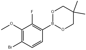 2-(4-bromo-2-fluoro-3-methoxyphenyl)-5,5-dimethyl-1,3,2-dioxaborinane Structure