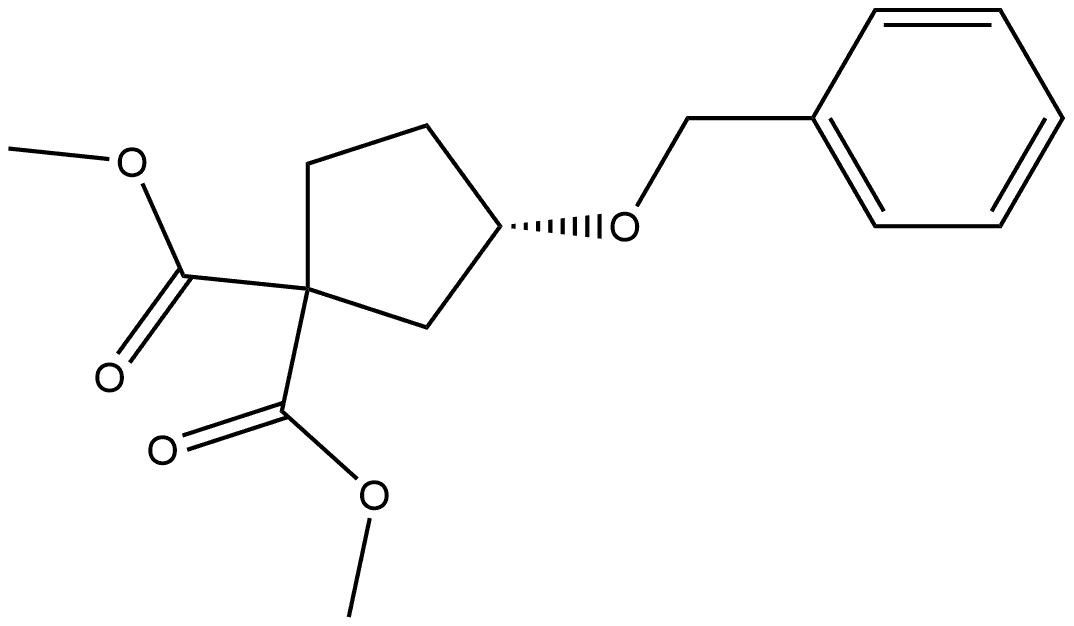 1,1-Cyclopentanedicarboxylic acid, 3-(phenylmethoxy)-, 1,1-dimethyl ester, (3S)- Structure