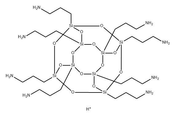 Pentacyclo[9.5.1.13,9.15,15.17,13]octasiloxane-1,3,5,7,9,11,13,15-octapropanamine, conjugate acid (1:8) Structure