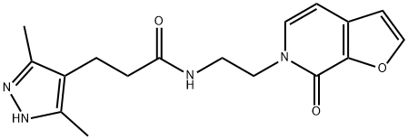 3,5-Dimethyl-N-2-(7-oxofuro2,3-cpyridin-6(7H)-yl)ethyl-1H-pyrazole-4-propanamide Structure