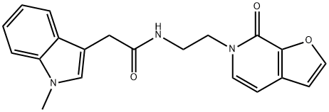 1-Methyl-N-2-(7-oxofuro2,3-cpyridin-6(7H)-yl)ethyl-1H-indole-3-acetamide Structure