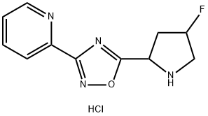 Pyridine, 2-[5-(4-fluoro-2-pyrrolidinyl)-1,2,4-oxadiazol-3-yl]-, hydrochloride (1:2) 구조식 이미지