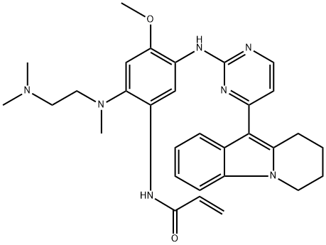 2-Propenamide, N-[2-[[2-(dimethylamino)ethyl]methylamino]-4-methoxy-5-[[4-(6,7,8,9-tetrahydropyrido[1,2-a]indol-10-yl)-2-pyrimidinyl]amino]phenyl]- Structure