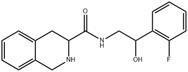 N-(2-(2-fluorophenyl)-2-hydroxyethyl)-1,2,3,4-tetrahydroisoquinoline-3-carboxylic acid amide 구조식 이미지