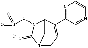 Sulfuric acid, mono[7-oxo-4-(2-pyrazinyl)-1,6-
diazabicyclo[3.2.1]oct-3-en-6-yl] ester, ion(1-) Structure