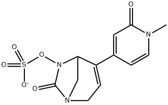 Sulfuric acid, mono[4-(1,2-dihydro-1-methyl-
2-oxo-4-pyridinyl)-7-oxo-1,6-diazabicyclo
[3.2.1]oct-3-en-6-yl] ester, ion(1-) Structure