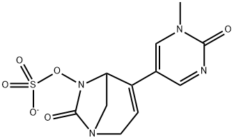 Sulfuric acid, mono[4-(1,2-dihydro-1-methyl-
2-oxo-5-pyrimidinyl)-7-oxo-1,6-diazabicyclo
[3.2.1]oct-3-en-6-yl] ester, ion(1-) Structure