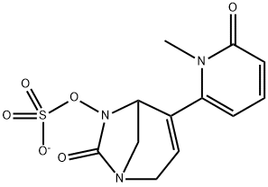 Sulfuric acid, mono[4-(1,6-dihydro-1-methyl-
6-oxo-2-pyridinyl)-7-oxo-1,6-diazabicyclo
[3.2.1]oct-3-en-6-yl] ester, ion(1-) Structure