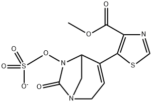 4-Thiazolecarboxylic acid, 5-[7-oxo-6-
(sulfooxy)-1,6-diazabicyclo[3.2.1]oct-3-en-4-yl]
-, 4-methyl ester, ion(1-) Structure