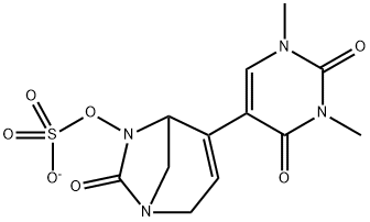 Sulfuric acid, mono[7-oxo-4-(1,2,3,4-tetrah
ydro-1,3-dimethyl-2,4-dioxo-5-pyrimidinyl)-1,
6-diazabicyclo[3.2.1]oct-3-en-6-yl] ester, ion
(1-) Structure