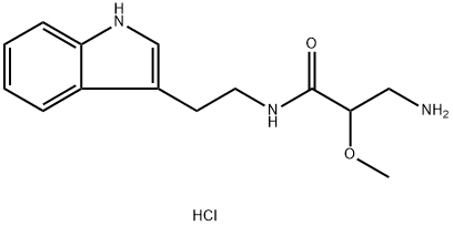 3-amino-N-[2-(1H-indol-3-yl)ethyl]-2-methoxyprop
anamide hydrochloride Structure