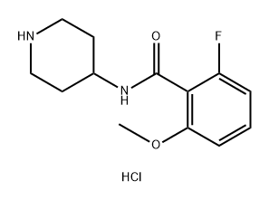 2-fluoro-6-methoxy-N-(piperidin-4-yl)benzamide
hydrochloride Structure