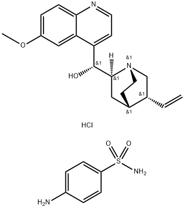 Cinchonan-9-ol, 6'-methoxy-, hydrochloride (1:1), (8α,9R)-, mixt. with 4-aminobenzenesulfonamide 구조식 이미지