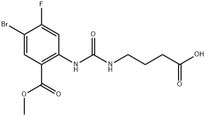 1-Methyl 5-bromo-2-(3-carboxypropyl)aminocarbonylamino-4-fluorobenzoate Structure