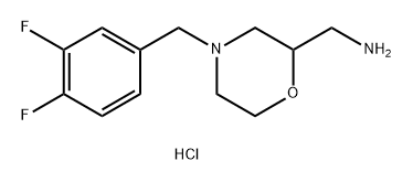 2-Morpholinemethanamine, 4-[(3,4-difluorophenyl)methyl]-, hydrochloride (1:1) Structure