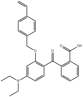 2-[4-(diethylamino)-2-[(4-ethenylphenyl)methoxy]benzoyl]benzoic acid Structure