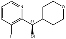 2-Pyridinemethanol, 3-fluoro-α-(tetrahydro-2H-pyran-4-yl)-, (αR)- Structure