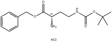 Butanoic acid, 2-amino-4-[[(1,1-dimethylethoxy)carbonyl]amino]-, phenylmethyl ester, hydrochloride (1:1), (2S)- Structure