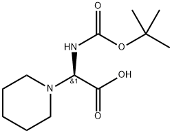 1-Piperidineacetic acid, α-[[(1,1-dimethylethoxy)carbonyl]amino]-, (αR)- Structure