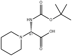 1-Piperidineacetic acid, α-[[(1,1-dimethylethoxy)carbonyl]amino]-, (αS)- Structure