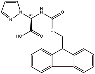 1H-Pyrazole-1-acetic acid, α-[[(9H-fluoren-9-ylmethoxy)carbonyl]amino]-, (αR)- Structure