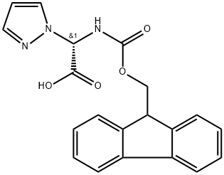 1H-Pyrazole-1-acetic acid, α-[[(9H-fluoren-9-ylmethoxy)carbonyl]amino]-, (αS)- Structure