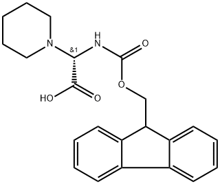 1-Piperidineacetic acid, α-[[(9H-fluoren-9-ylmethoxy)carbonyl]amino]-, (αS)- Structure