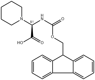 1-Piperidineacetic acid, α-[[(9H-fluoren-9-ylmethoxy)carbonyl]amino]-, (αR)- Structure